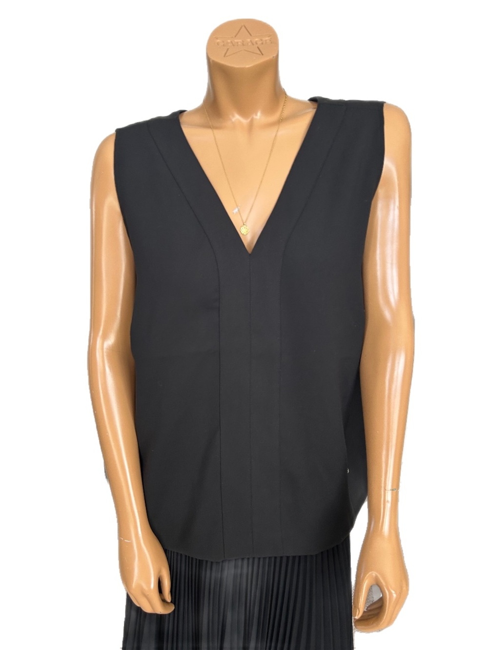 Sleek Black Mos Mosh V-Neck Sleeveless Camisole